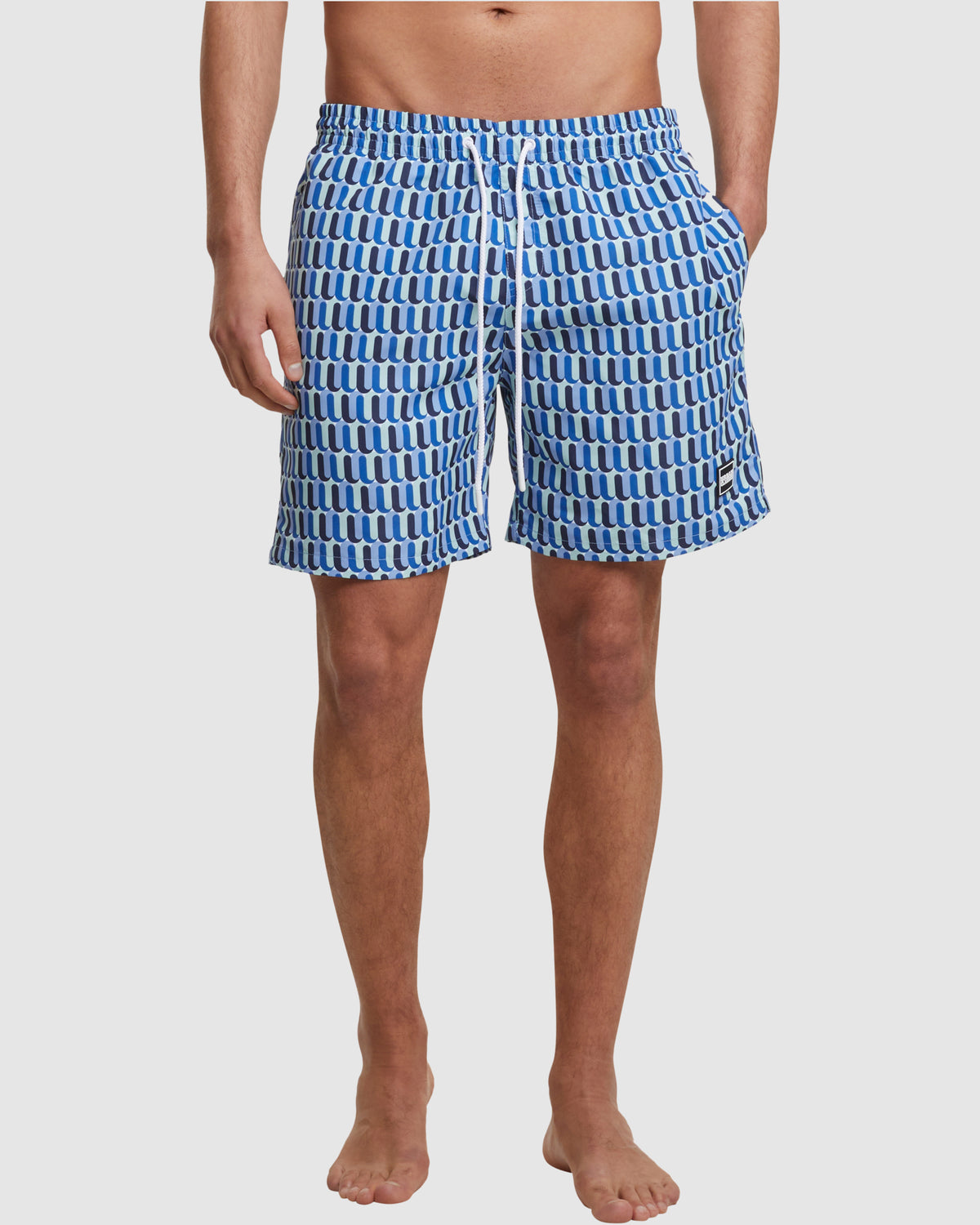 Pattern Swim Shorts - Blue Retro — photo 1