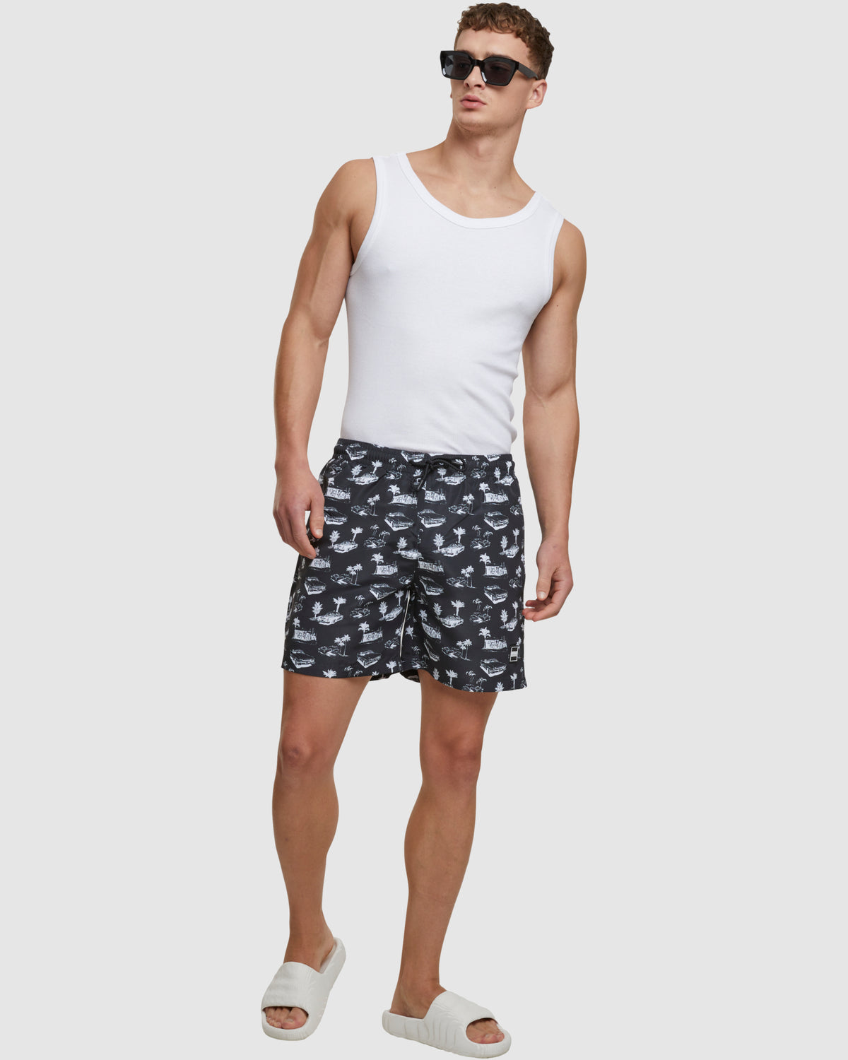 Pattern Swim Shorts - Black/White — photo 7