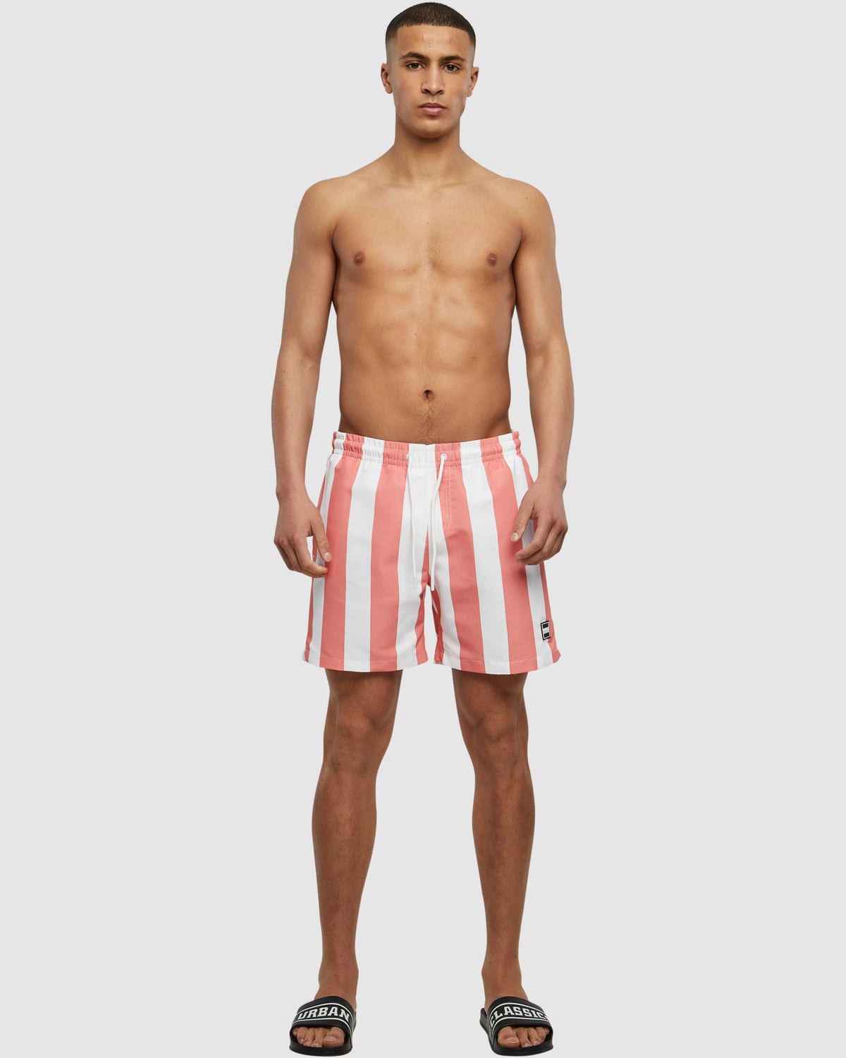 Pattern Swim Shorts - Pale Pink Bar Stripe — photo 5