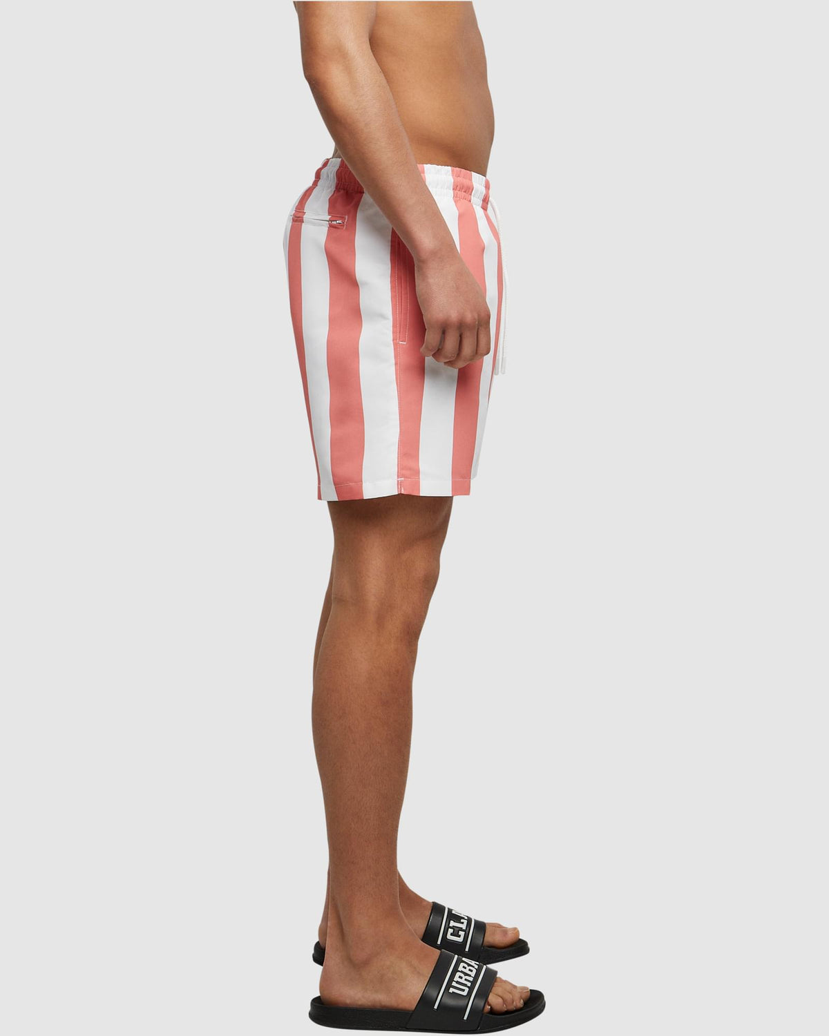Pattern Swim Shorts - Pale Pink Bar Stripe — photo 4