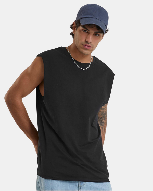 Open Edge Sleeveless Tee - Black