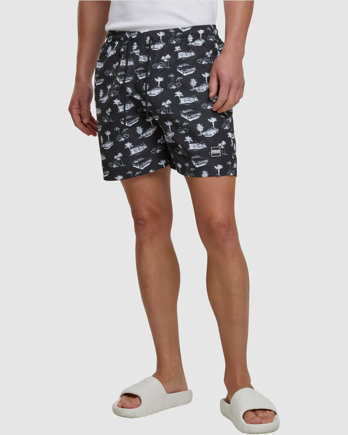 Pattern Swim Shorts - Black/White — photo 1