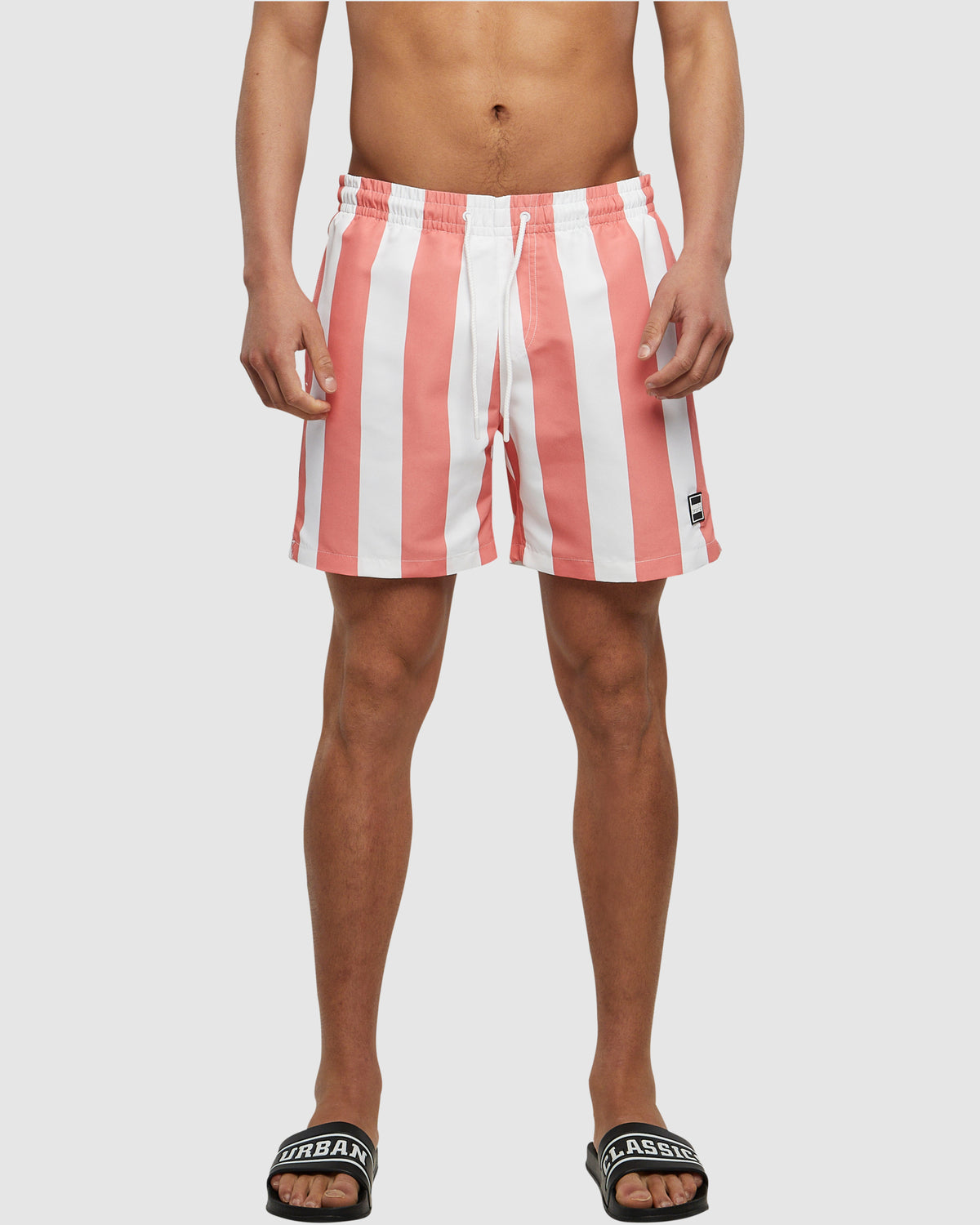 Pattern Swim Shorts - Pale Pink Bar Stripe — photo 1