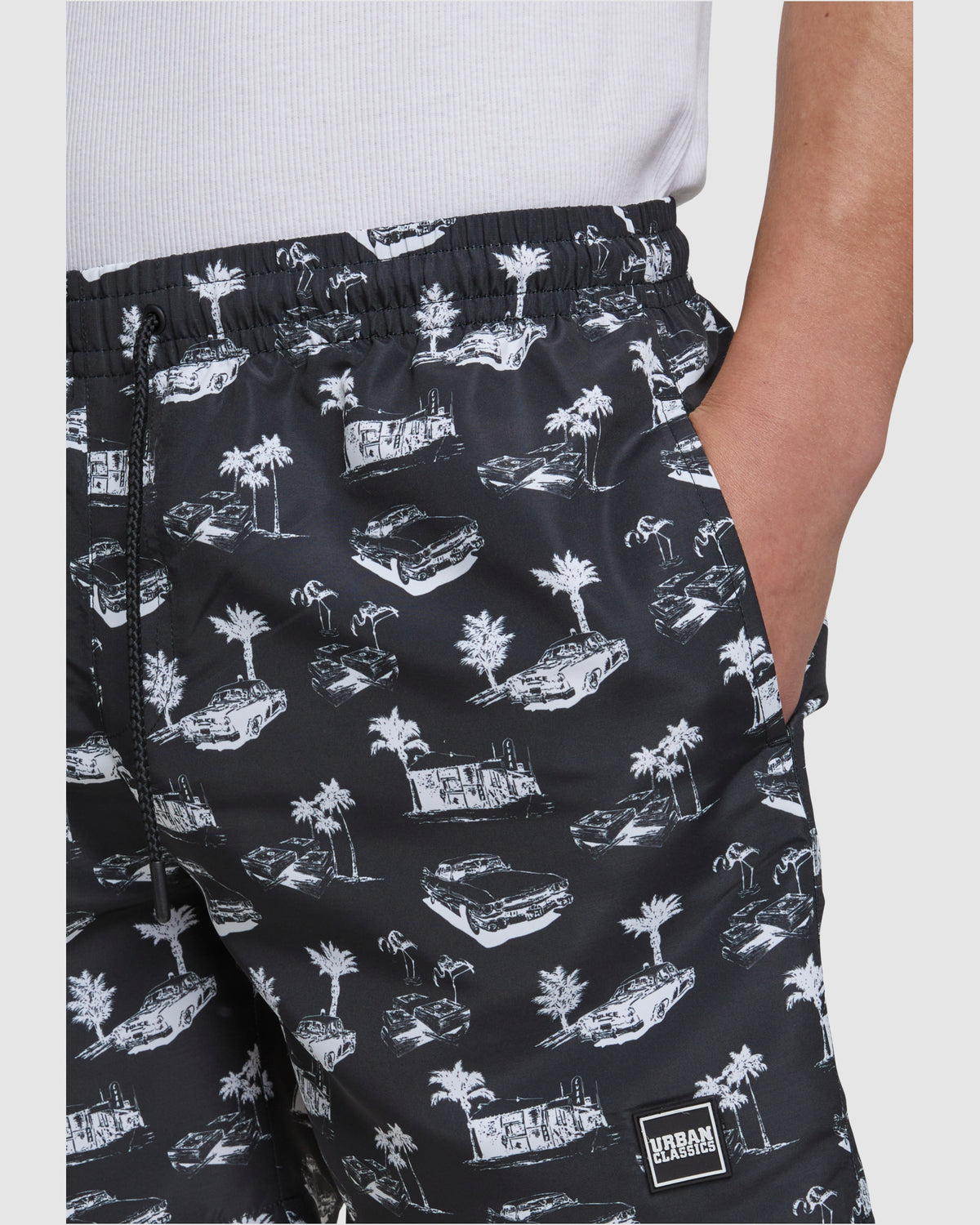 Pattern Swim Shorts - Black/White — photo 8