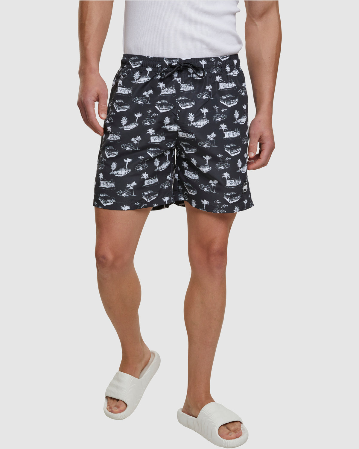 Pattern Swim Shorts - Black/White — photo 5
