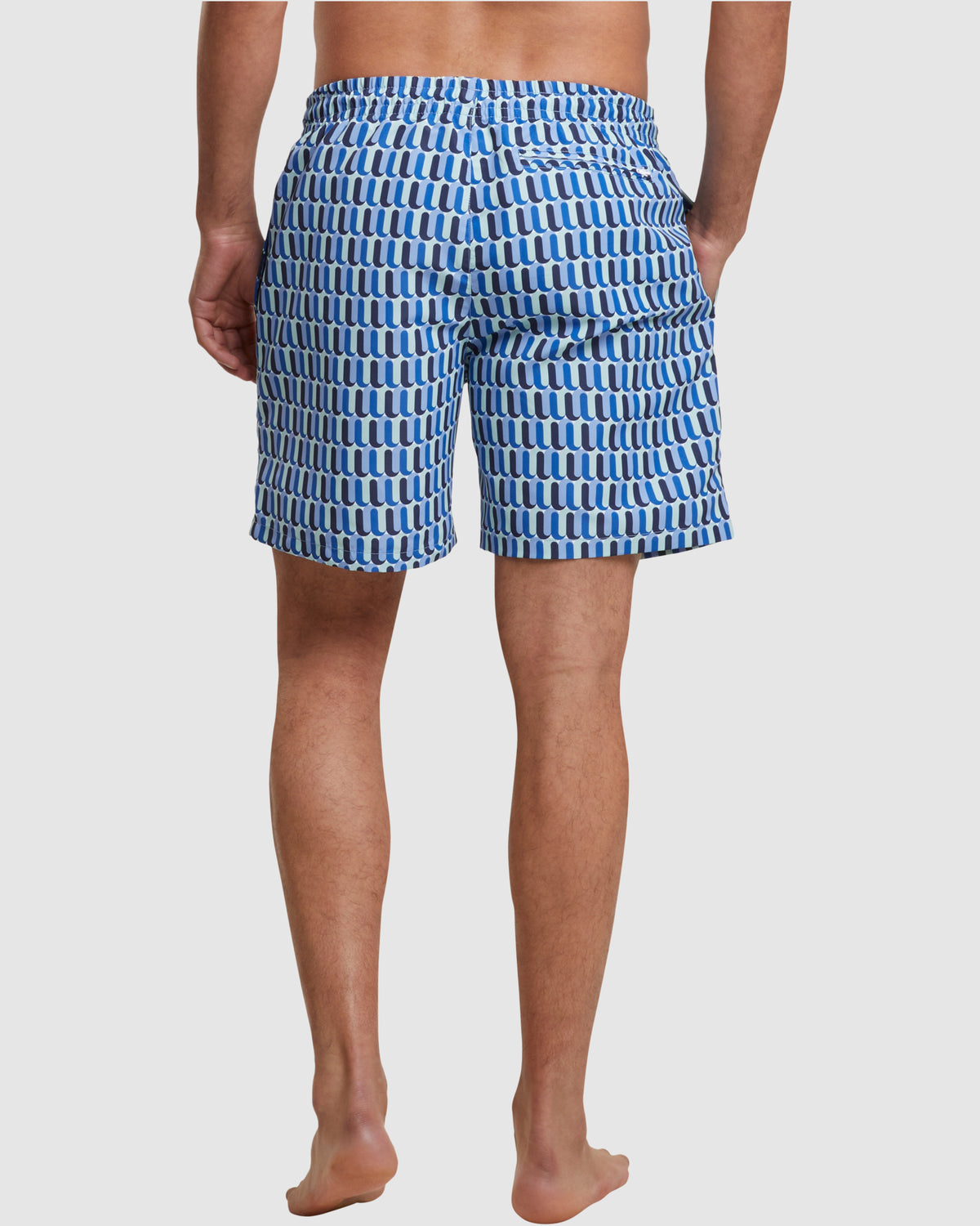 Pattern Swim Shorts - Blue Retro — photo 3
