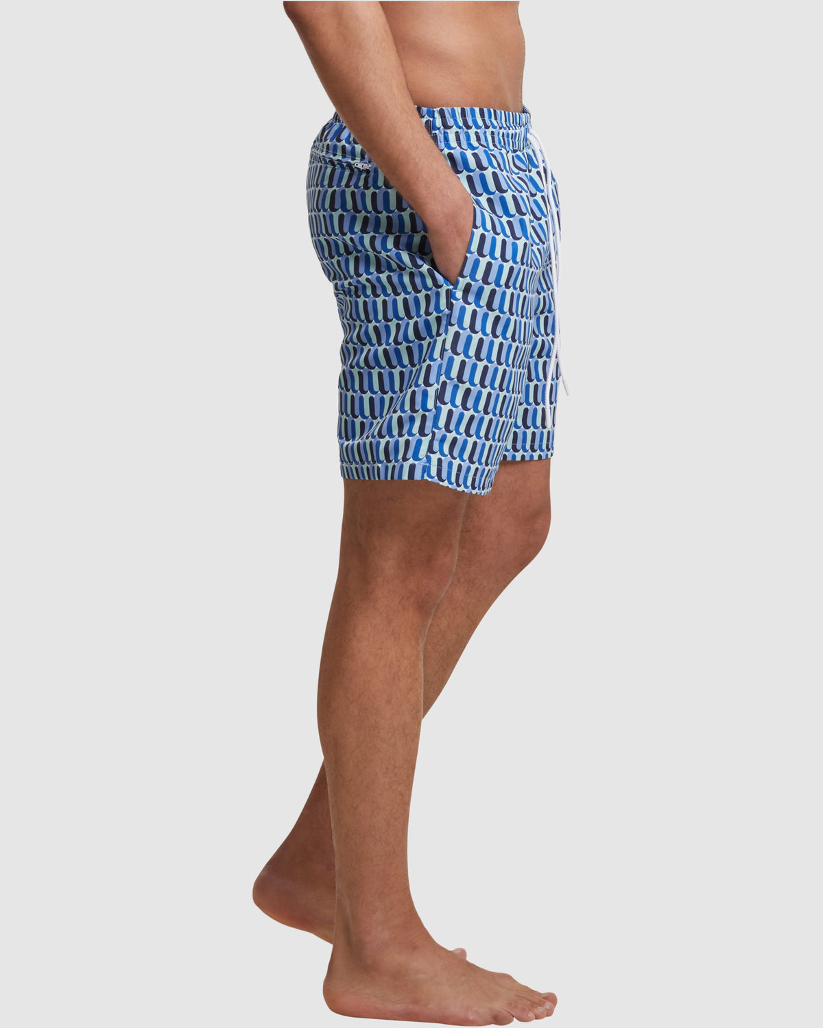 Pattern Swim Shorts - Blue Retro — photo 2