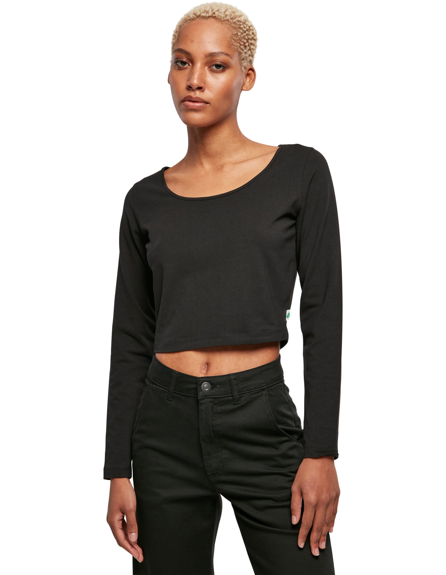 Ladies Organic Cropped Longsleeve, Urban Classics Long-sleeve Shirt